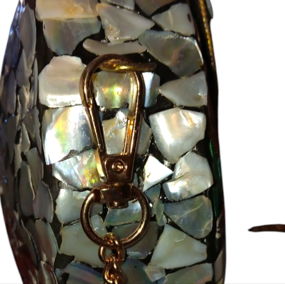 New! RAMLA Mosaic Metal Clutch/Shoulder Bag Handmade In Morocco - Picture 3 of 7